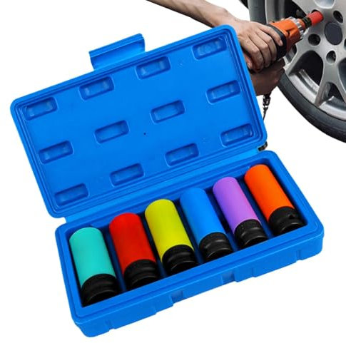 Zibeem Douille pour écrous de roue, jeu de douilles à paroi fine,Protection de poche 14-22 mm | Jeu de douilles, conception à 6 points pour la réparation automobile, les véhicules de course et de
