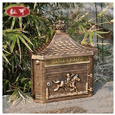 Buzón de metal galvanizado para llaves, buzones de pared con cerradura, caja de paquetes al aire libre para oficina y negocios, ideal para entrega segura de correo