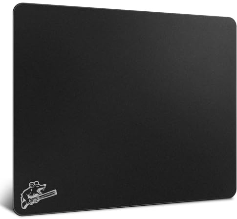SIROOLAC 2.0 Gaming-Mauspad aus gehärtetem Glas,Für FPS-Spiele,Volldeckende Grundierung,Ätzverfahren,1,6 mm dünne Glasschicht,Neues Schießerlebnis(Schwarz,300mm*350mm)