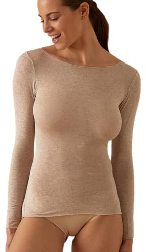 JADEA Maglia Modal+Cashmere Scollo Barca (IT, Testo, XL, Regular, Regular, Melange Naturale)