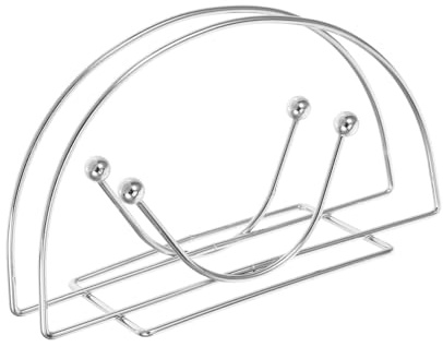 Holibanna Halbrunder Serviettenhalter aus Eisen in Silber Freistehend und Vielseitig Kompatibel für Küche und Esszimmer Nordischer Stil mit Einfachem Zugang