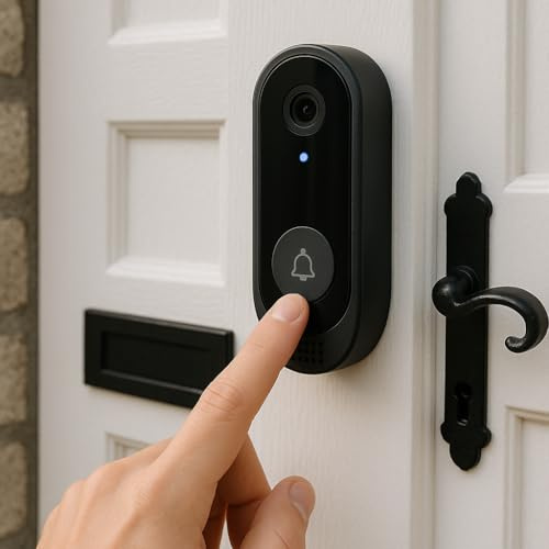 Smart Video Doorbell Camera, WiFi, HD Night Vision, Two-Way Audio, IP65 Waterproof, 1000mAh Battery