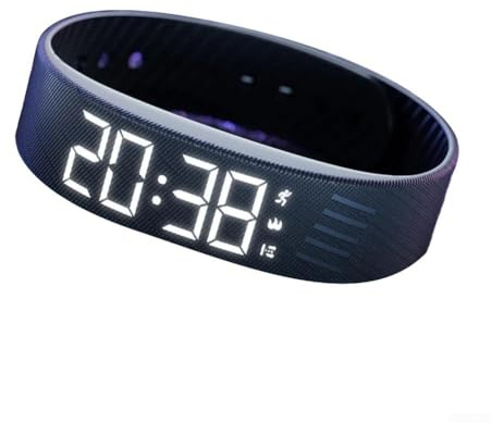 Orologio multifunzione silenzioso con vibrazione con cinturino impermeabile, allarmi a vibrazione, cronometro, contapassi, monitoraggio calorie, distanza e monitoraggio del sonno (nero)