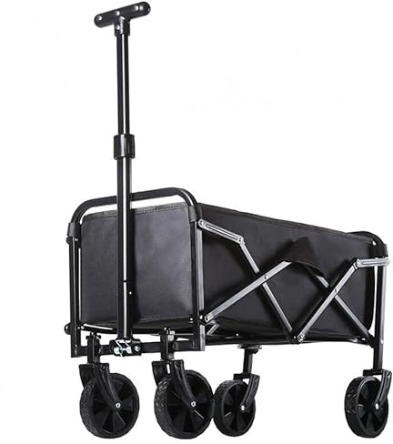 Hitchuey Carrello pieghevole, capacità di carico 150 kg, grande carrello multifunzione da esterno da 50 l per campeggio, ruote con barriera 360°, carrello pieghevole portatile per campeggio/spiaggia