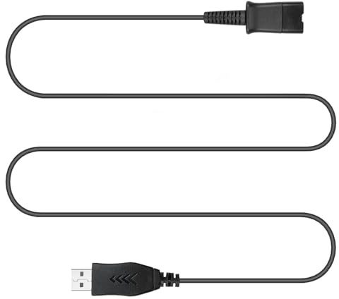 Weatwo QD Headset Adapter to USB Cable for Computer Laptop Mac | QD Connector to USB-A Plug Cord for Plantronics Quick Disconnect Headset for PC Desktop UC Skype Lync Softphone Windows Linux