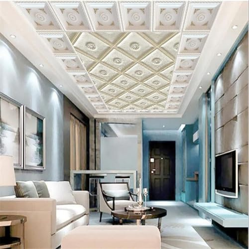 Tzxztt Bas Relief Blanc Plâtre Géométrique Art Papier Peint 3d Moderne Soie Texturée Haut De Gamme IdéAl Pour Le Salon Et La Chambre à Coucher-430cm×300cm