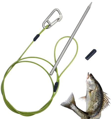 Pincho de pesca, abrazadera de cable de acero inoxidable, con mosquetón, accesorios de pesca pesados, para la aplicación en agua dulce y agua salada al bucear en lagos, estanques, arroyos y en