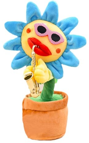Girasole parlante - luminoso che ripete quello che dici - Canzone di buon compleanno, regalo divertente musicale di 200 canzoni,
