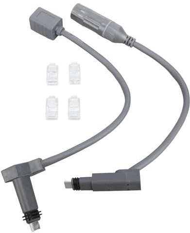 KIMISS SPX-kontakt Till RJ45-adapter - Hane Till Hona-kontaktkabelförlängning för Gen 2 Parabolantenn och Router, Lättinstallerad Vattentät RJ45-honkontakt