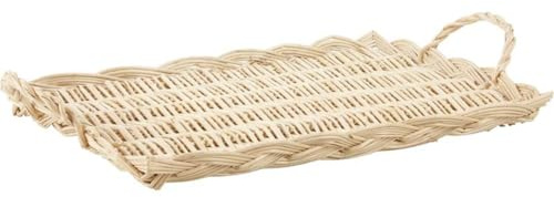 AUBRY GASPARD - Plateau À Fromage en Osier Blanc Naturel 40x26x4-8 cm - Élégant et Durable - Parfait pour Fromages - Fruits et Charcuteries - Facile À Entretenir - Blanc
