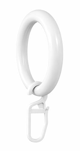 rewagi® Gardinenring mit integriertem Überklipshaken – 2-in-1 Lösung – Ø innen 41 mm/außen 57 mm – Höhe 78 mm – Weiß/Beige/Schwarz – 10–100 Stück (30, Weiß)