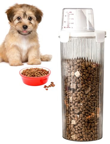 Récipient de nourriture pour chien - 23,5 cm - Rangement hermétique - Distributeur de friandises - Bec verseur - Verre doseur - Organisateur de nourriture pour animaux - Accessoires de cuisine et de