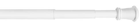 Zenna Home Adjustable Curtain Tension Rod, No Drill Expandable Tension Window Rod, Easy Installation, Rental Friendly, 28 - 66 Inches, White