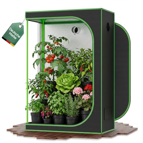 Grow Zelt für Pflanzen Zuchtzelt Gewächshaus Grow Schrank Kingpower | 120x60x180 cm, Anzucht, Box, Garten, Gemüse, Kräuter, Indoor, Blumen, Tomaten, Hydro Green