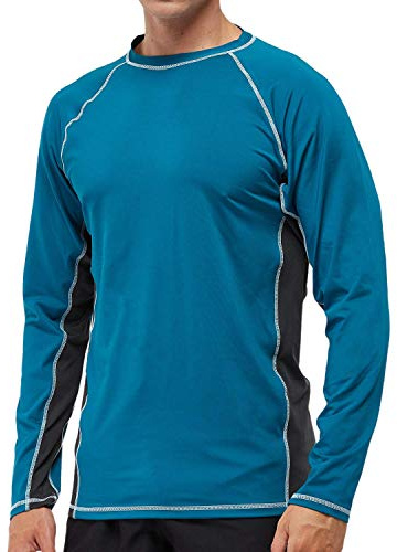 Arcweg Rashguard Mare Surf Uomo Maniche Lunghe Protezione Solare UV UPF 50+ Asciugatura Veloce Maglia Anti UV Pescs Stile Sciolto Elastica Maglietta Piscina