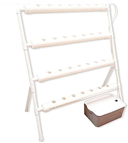 Fetcoi Hydroponic Grow Kit, sistemi di coltivazione idroponica in PVC, tubo idroponico, colture per piante vegetali, kit di cere (1 lato / 36 fori)