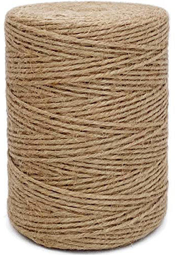 Rophomor 500FT Jute Twine String 2mm 3ply Natural Thin Twine for Craft Gardening Gift Wrapping Packing Material Wedding Christmas Decoration Bulk, Brown