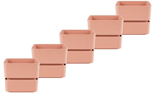ECOMACETAS FLOWERPOT STORE Macetas Pequeñas para Cactus y Suculentas con Plato Incluido. Maceta Moderna Futurista (5, 12 cm)