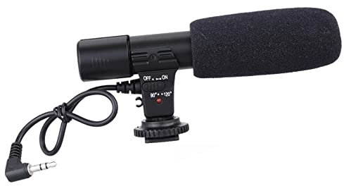 Microfono stereo nero per Nikon D7000 D300s D5100 D5300 D3300 D3200 accessorio