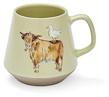 Cooksmart Angus Ceramic Coffee Mug for Home, Office and Hot Drinks | British Designed, Ceramic Stoneware, Large Capacity, Comfortable Handle, Tea Time, Coffee Use, Durable Finish