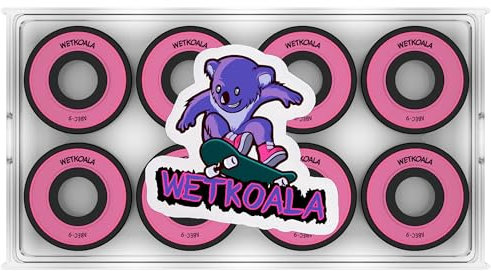 WETKOALA ABEC-9 Keramik Kugellager (8 Stück) für Skateboards, Inliner, Longboard, Waveboard, Roller etc.