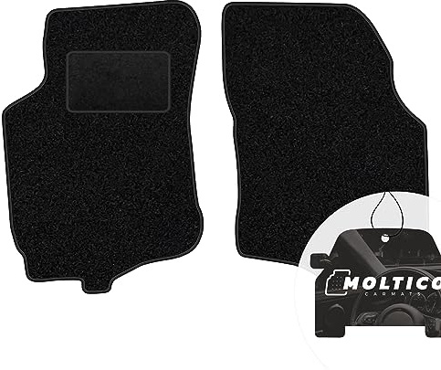 moto-MOLTICO Vorne Fußmatten Auto Velours Autoteppiche | Schwarz Automatten Set 2-teilig passend für FIAT Fullback 2016–2019