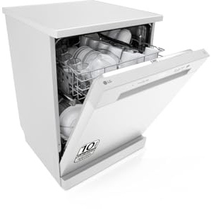 LG DF141FW - Lavavajillas 60 centímetros, capacidad de 14L, con función QuadWash Direct Drive, Eficiencia D, color blanco