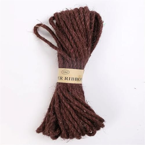 Gartenseil 6mm 10 Meter Farbe Geflochtenes Hanf Jute Seil Studenten Kreative Handarbeit Handwerk DIY Schnur Dekoration String Hause Textil Vase Garten Kordel (Color : Coffee Rope)