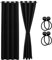 Cozyor Verdunklungsvorhänge Gardinen 2er Set mit Magnet-Raffhalter Thermogardine gegen Kälte 100% verdunkelnd, schwarz Eclipse, Gardine mit Ösen für Schlafzimmer, Wohnzimmer, Kinderzimmer 200x135 cm