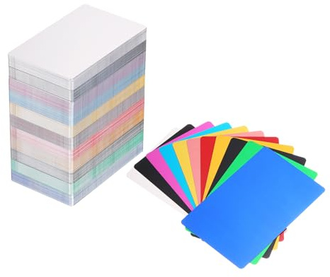 QUARKZMAN 550 Stück Leere Metall Karten 86x54x0,21mm, Metallkarte Aluminium Platte Lasergravur Rohlinge für Visitenkarten Namensschilder Briefkasten Türschilder Tischnummernschild, 11 Farben