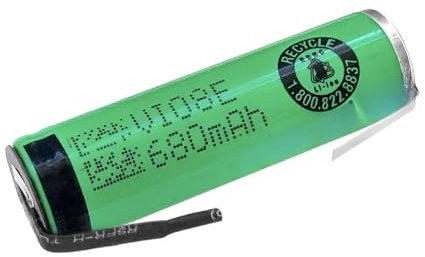 Bateria AA 14500 Litio 3,6V/680mAh, Recargable C/Terminales (3)