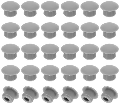 PATIKIL 7mm Diametro Tappo Rotondo Silicone, 40pz Tipo Bloccaggio Tappo Foro Mobili Pulsante Copertura Protettiva Arco Tondo per Foro 7-7,5mm per Sigillare Cilindro Passacavi, Grigio