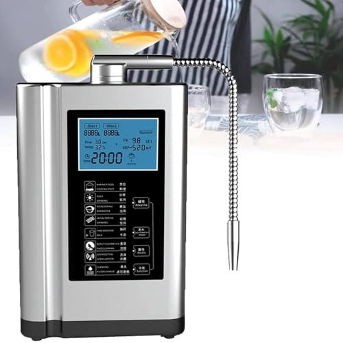 Máquina Ionizadora De Agua Alcalina,Generador De Hidrógeno,Purificador S-istema Filtro Agua Para El Hogar Para Agua Alcalina ácida Ph3.5-10.5 S-istema Filtración Autolimpiante,Silver