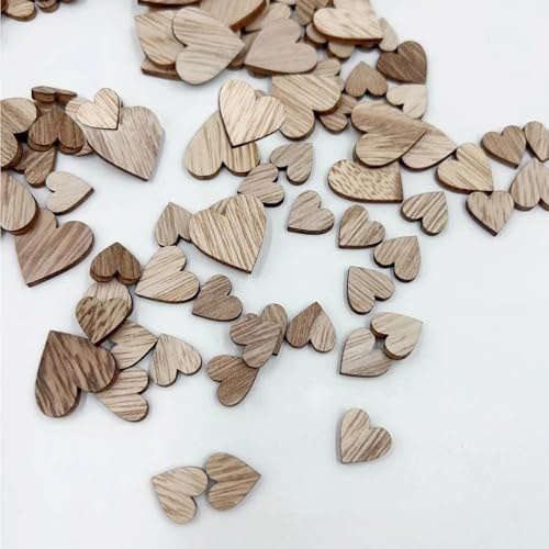 150 Stück Holzherzen Tischdeko Hochzeit Hochzeit Streudeko Weihnachten Geschenk Füllung Dekoration (Herz-Holz)
