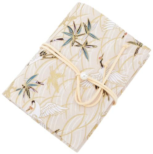 craspire Housse de Protection pour Livre en Tissu Crane Réglable Beige Housse de Protection pour Livre en Tissu Doux Rétro pour Livres de Poche A6 Livres à Couverture Rigide pour Salle de Classe