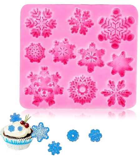1 Stück Silikon Schneeflocke Formen, Weihnachten Form, Backformen Werkzeuge, Kuchen Schokolade Pudding Jelly Seife Muffin Tabletts, für Küche Backen Dekoration