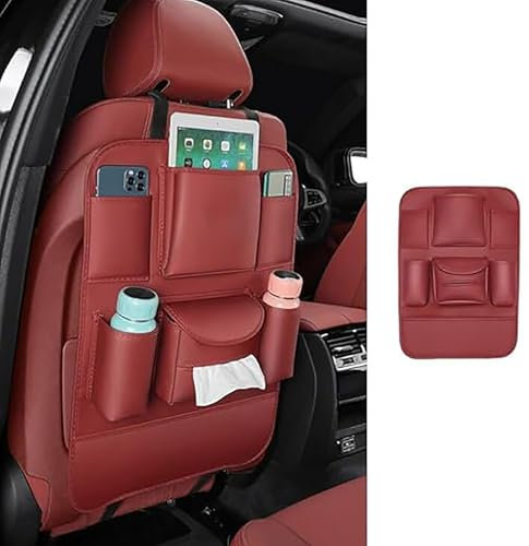 YZECEBNF Auto Rückenlehnenschutz Für VW CC Jetta MK5 MK6 Polo, Leder Rücksitz Organizer Rückenlehnenschutz Rücksitz Autositze Anti Kick Pad Rückenlehnen Utensilientaschen Reisezubehör
