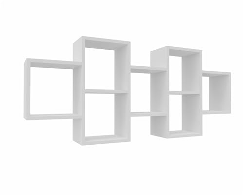 MARAND Bücherregal Wand Hängend, Regale für Wände, Wand Regal für Kinderzimmer, Bücherregal Weiß