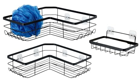 Amazon Basics Duschablage Edelstahl, Schwarz