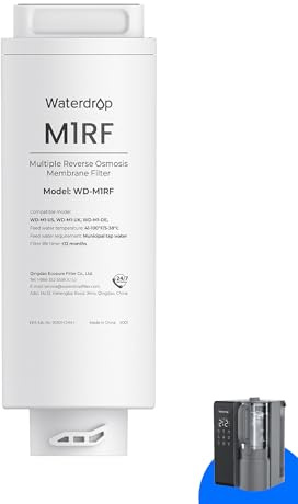 Waterdrop M1RF Filtre de Rechange pour Système RO de Comptoir M1, 12 Mois | Filtre à Osmose Inverse de Comptoir, Filtration Améliorée, Longue Durée, Remplacement Facile et Rapide