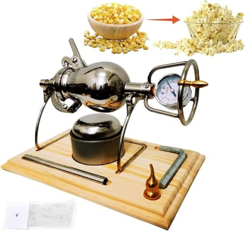 Hand popcornmaschineVintage Popcorn Machine, Popcorn Pressure Cooker, Open Fire Popcorn Maker, Hand Grain Popcorn Heating Slow Boost, Pressure Popcorn Make, for Family Gatherings Study Party