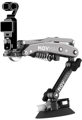 Movmax - Braccio lama per DJI osmo Pocket 3, supporto a ventosa per auto, stabilizzatore per fotocamere Pocket 3, Insta 360 e GoPro Hero, vite di bloccaggio universale 1/4, adatto per creatori di