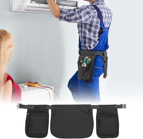 Tool Belt Pouch, 3 Pockets Waist Apron Tool Bags with Adjustable Belt Clip for Workshop Storage Garden Tools Screwdriver Organiser