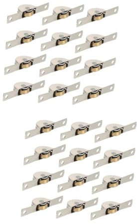 Operitacx 2 Sätze Pullax Flat Wheel Tür Rollen Fenster Gleiten Garderobenschrank Schrank-gleitrolle Kabinettsrutschendrolle Schrankrad Schrankgleitrolle Stahl Silber 12 Stück * 2