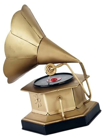 Beimus Antikes Metall-Grammophon, Nachbildung, Vintage-Stil, Phonograph-Skulptur, Ornament, Büro, Schreibtisch, Dekoration, handgefertigt, Zuhause