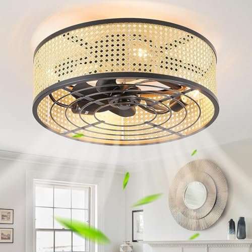 MyLjp Lampada A Soffitto con Ventilatore Vintage Ristorante Ventilatore Soffitto Luce E27 Luce Silenziosa del Ventilatore Illuminazione Moderna Soggiorno Camera da Letto Sala da Pranzo Fan Lights