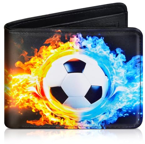 Kids Wallet for Boys, Cool Boys Wallet Funny Leather Bifold Wallet with Card Slots & ID Window for Toddlers Kids Teenager Birthday Christmas Gifts