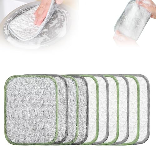 Multipurpose Wire Dishwashing Cloth 2025 Upgraded Double-Sided Dishwashing Cloth, Stainless Steel Wire with Multi-Layer Cotton Thread, Metal Scrubbing Pads for Kitchen Cleaning (5 PCS)