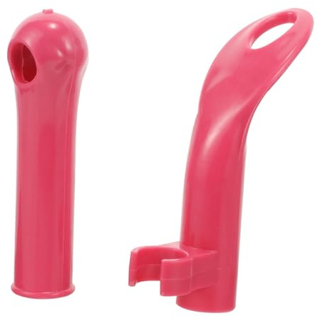 STOBAZA Broom and Dustpan Handle Grip Replacement Plastic Lightweight Pole Handles with Design Compatible for Sweeping Tools Stylish Red Cleaning Accessories