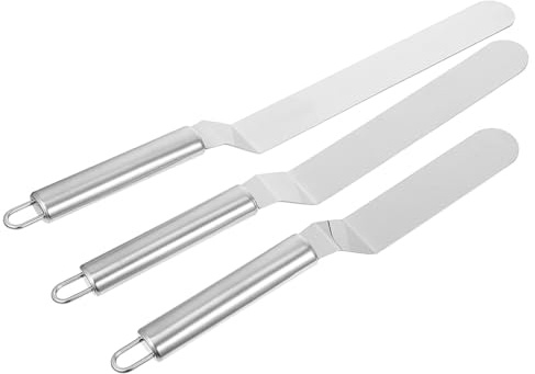 LAPYAPPE 3pezzi Spatole per Torte in Acciaio con Manico Ergonomico per Decorazione e Stuccatura Crema Utensili da Cucina Resistenti e Facili da Usare per Casa e Ristoranti